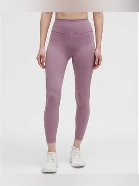 Lululemon Wunder Train Mesh Panel High Rise Tight 25” Leggings Sz 4 Mauve/lilac
